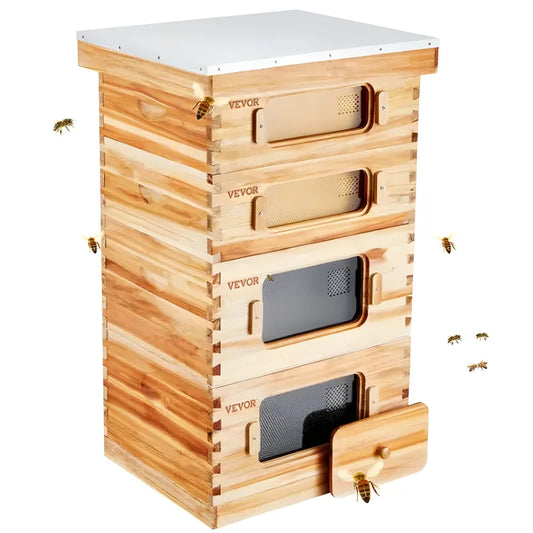 Ruche d'abeilles - 40 cadres - bois de cèdre enduit cire d'abeille
