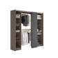 🇷🇴 Kit dressing modular – finisaj stejar gri, cu perdea și rafturi reglabile